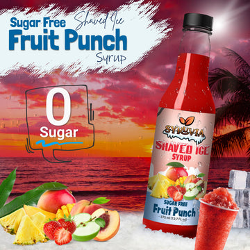 Syruvia Sugar-Free Snow Cone Syrup 12.7oz - Fruit Punch- 0 Calorie Syrup For Shaved Ice  Snow Cones  Slushies  Italian Soda  Popsicles. Keto Friendly  Kosher  Dairy Free