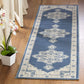 Safavieh Brentwood Collection 2 X 12 Navy  Cream Bnt865N Medallion Distressed Non-Shedding Living Room Bedroom Runner Rug