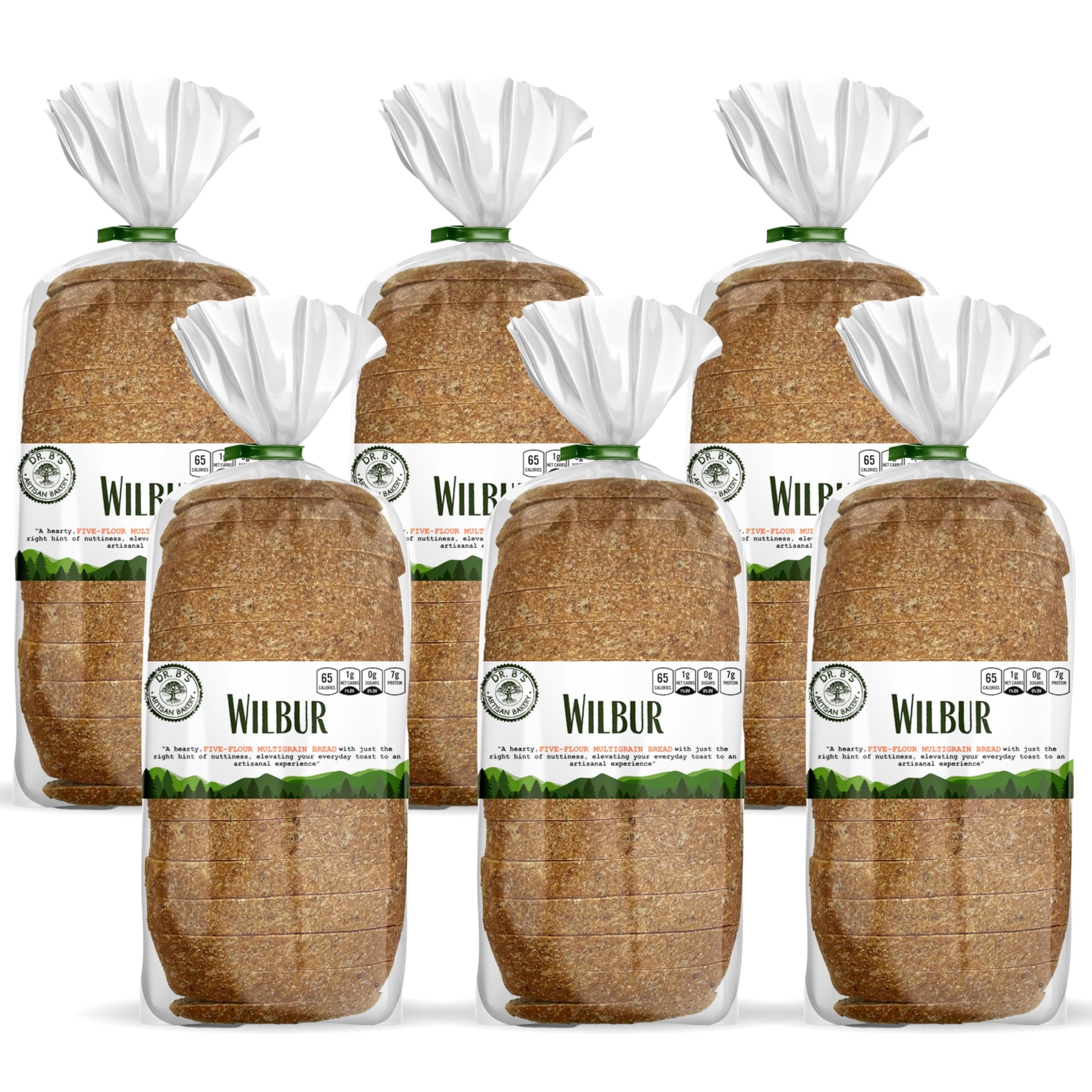 Dr. Bs Multigrain Bread | 1G Net Carbs & 7G Protein | Low Calorie, Vegan, Sugar Free | Fresh, Sliced, Keto & Low Carb Bread Loaf ((6 Pack (16 Oz), Plain)