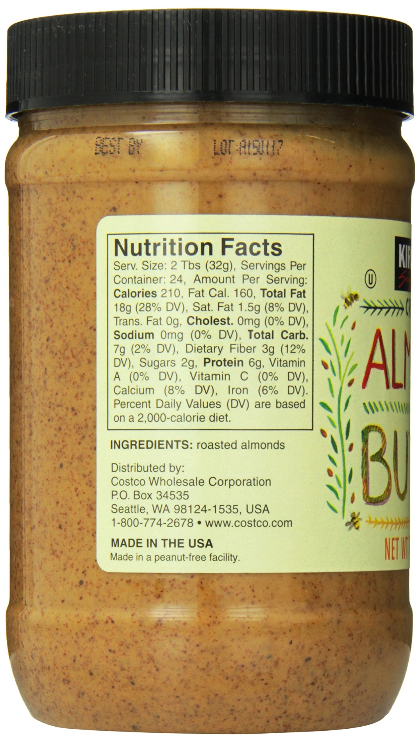 Kirkland Signature Creamy Almond Butter, 27 Ounce