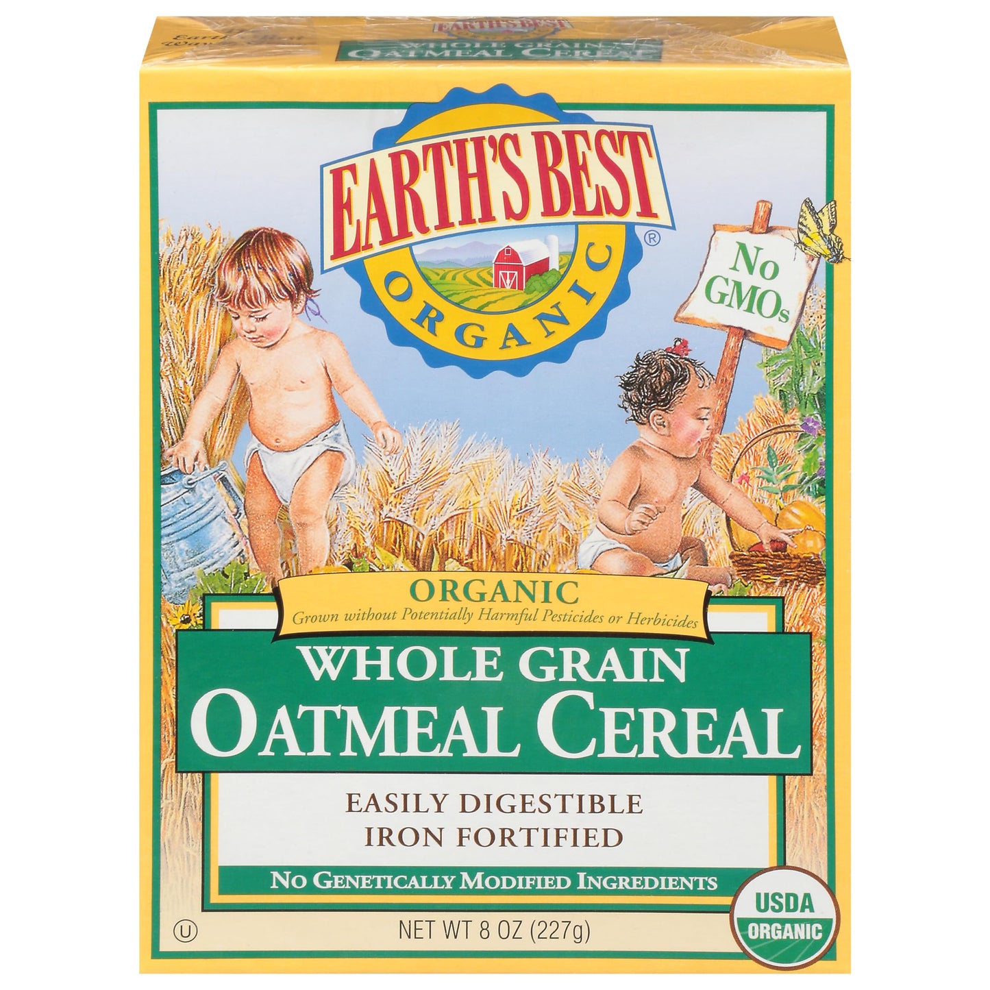Earth'S Best Organic Baby Food, Organic Whole Grain Oatmeal Baby Cereal, Non-Gmo, Easily Digestible And Iron Fortified Baby Food