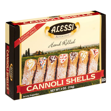Alessi Cannoli 2-Pack Of Large Sicilian Style Hand Rolled Shells Imported From Italy 4Oz