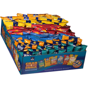 Wise Snacks Grab And Snack Chips Original Mix Variety Bulk Snack For Fun And Tasty Snacking 0.75 Ounce, 50 Count Gluten Free, 0G