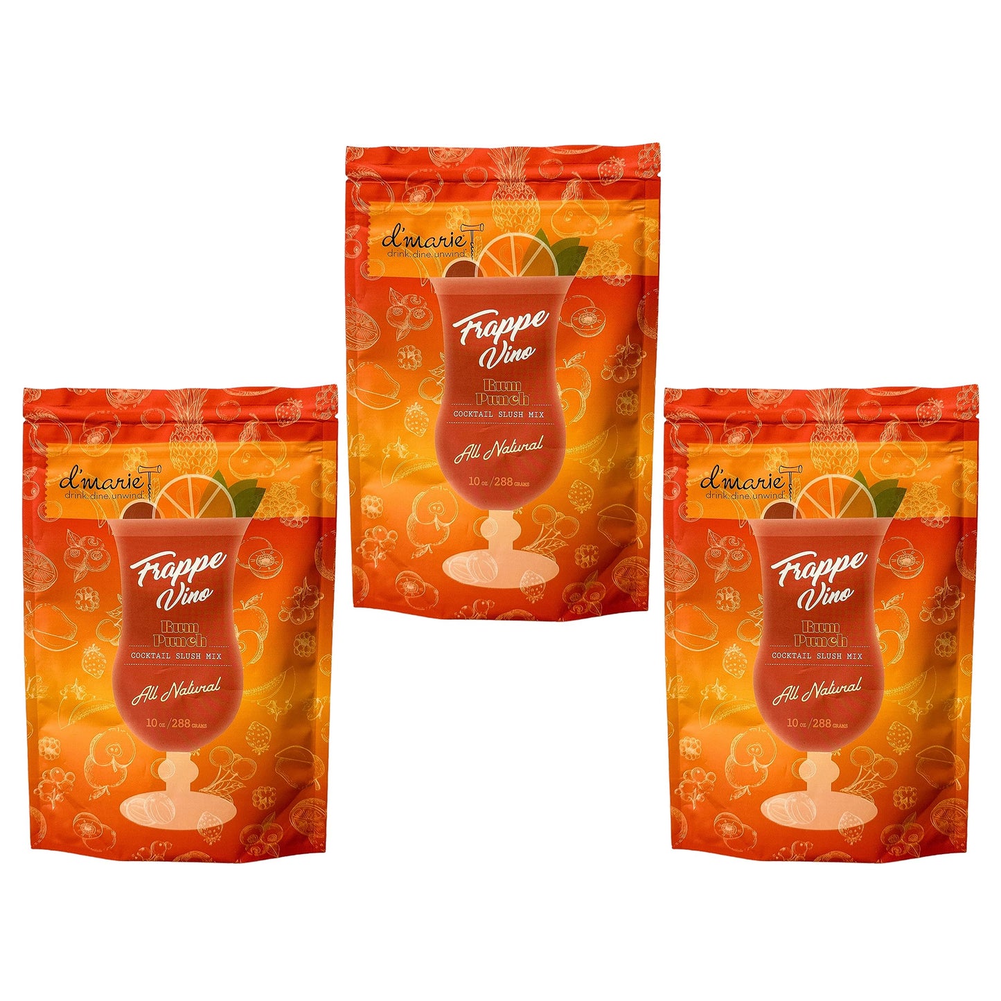 DMARIE Frozen Cocktail Drink Mix, 10 Ounce (Pack of 3), All Natural Low Sugar Mixer, No Blender Needed