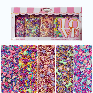 Confect Decorative Sprinkle Mix Set - Under the Sea Theme Edible Sprinkles - Sea Shell, Star Fish, Mermaid & Sea fishes Sprinkle