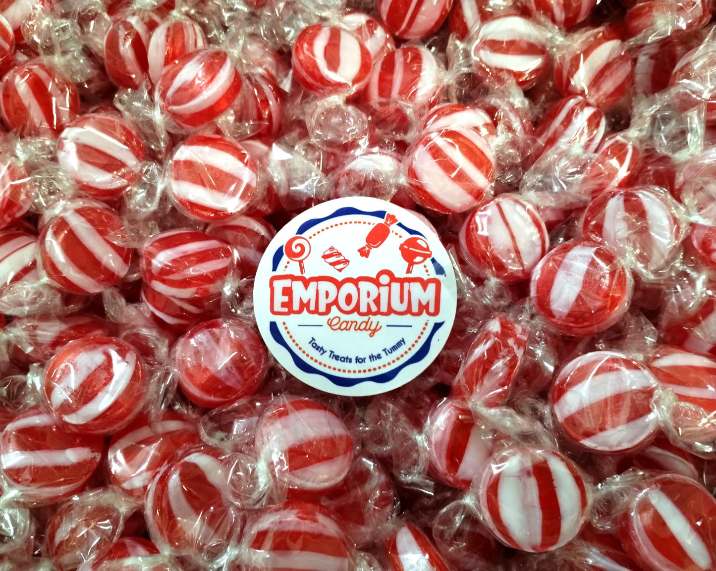 Striped Cinnamon Discs - 4 lbs of Fresh Delicious Individually Wrapped Red and White Hard Candy Buttons