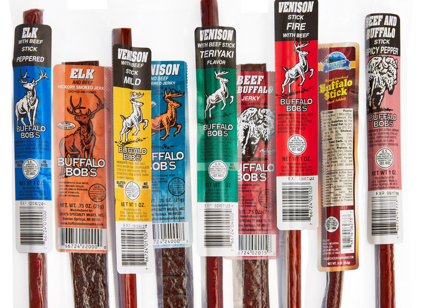 Jerky Dynasty Big Game Mix Jerky Wild Range Variety Pack With Elk, Venison & Buffalo - Unique Farm-Raised Gourmet Jerky Mix, Fla