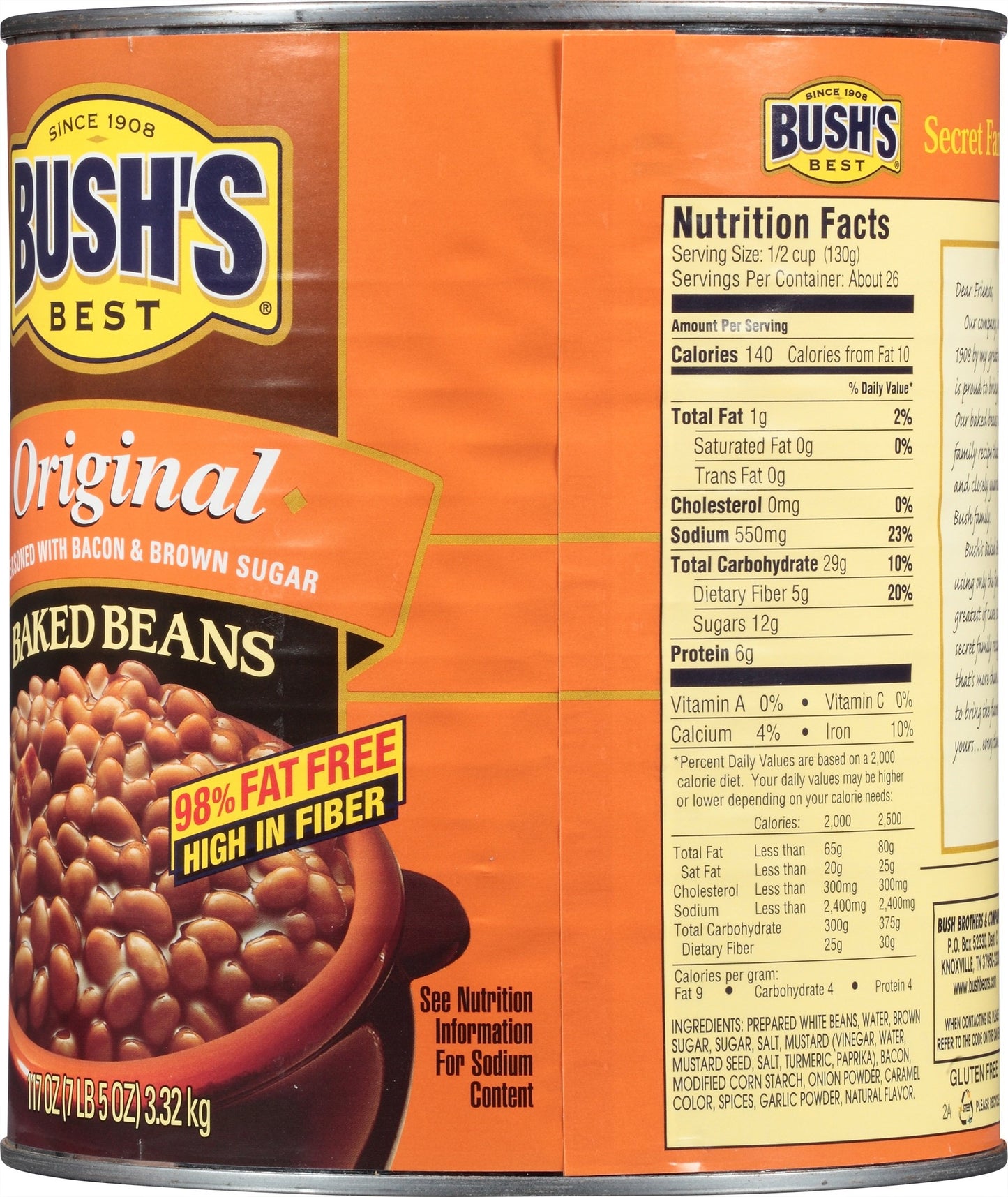 Bush'S Best Original Baked Beans 117 Oz (6 Cans)