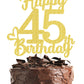 45 Birthday Cake Toppers-Gold Glitter, 45Th Cake Topper For Men,45 Cake Topper For Women, 45Th Birthday Decorations,45Th Birthda