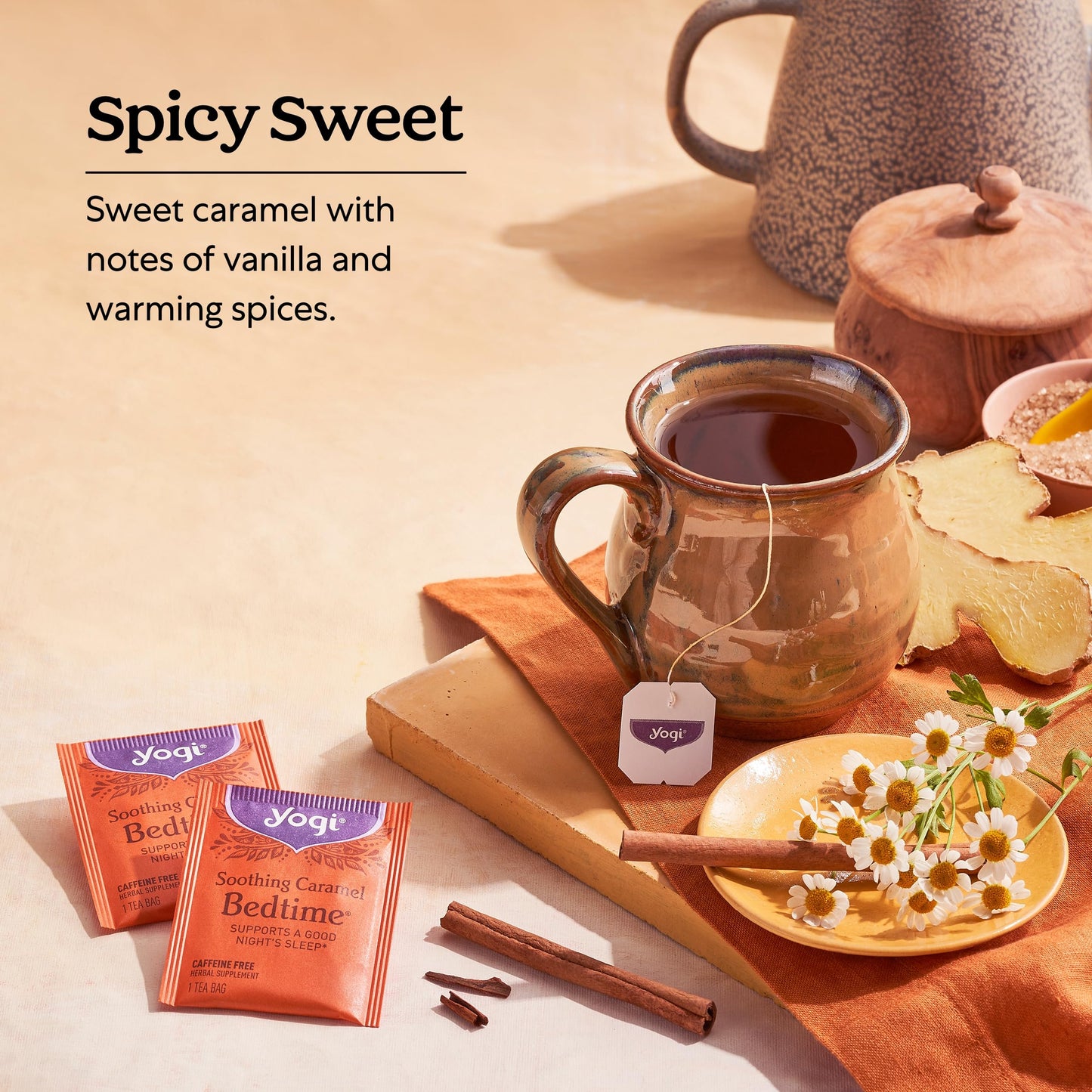 Yogi Tea Soothing Caramel Bedtime Tea - 16 Tea Bags Per Pack (6 Packs) - Calming Sleep Tea - Supports Good Sleep - Includes Cham