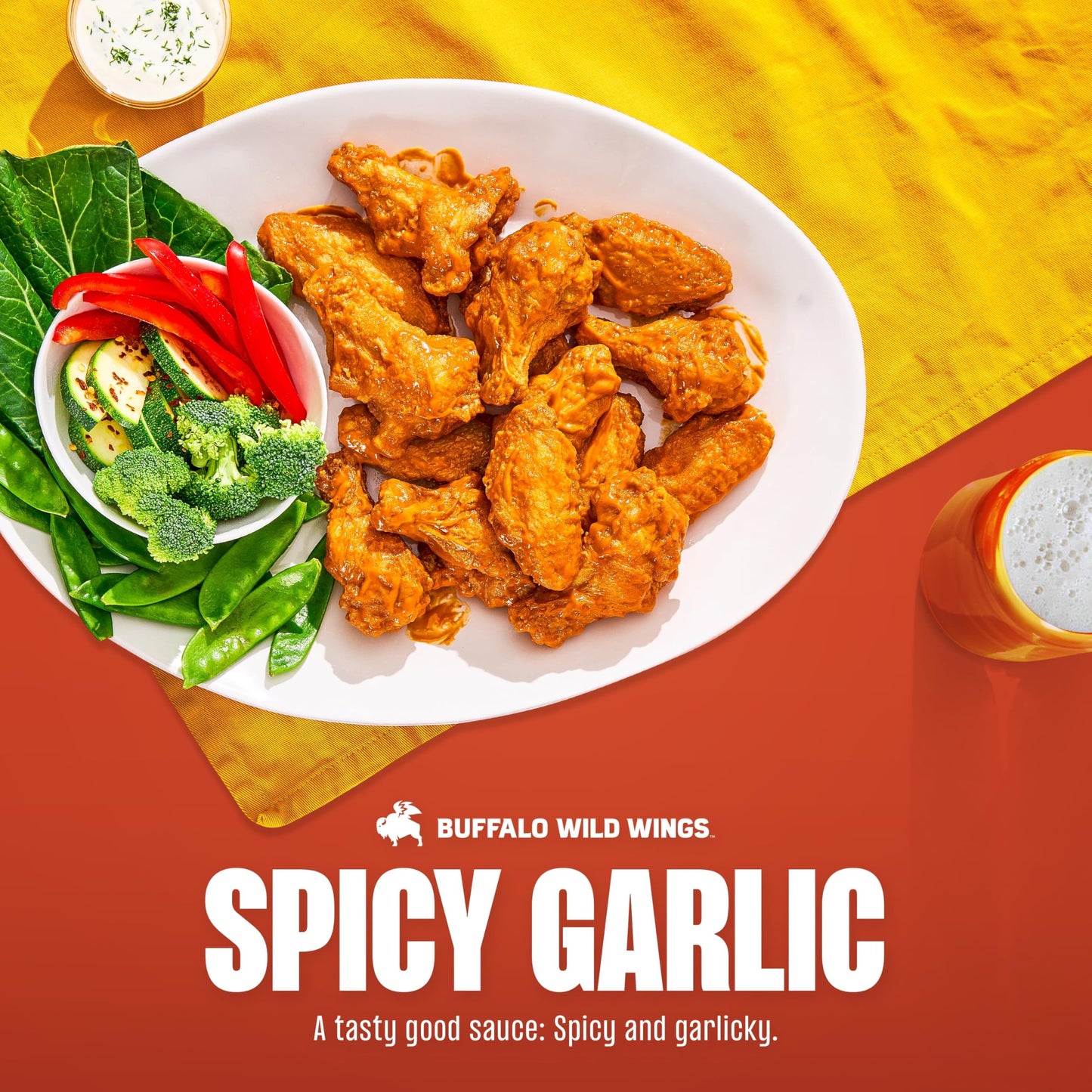 Buffalo Wild Wings Spicy Garlic Buffalo Sauce, 12 fl. oz., Made with Cayenne Pepper, Garlic and Tamarind, Perfect Dipping Sauce,