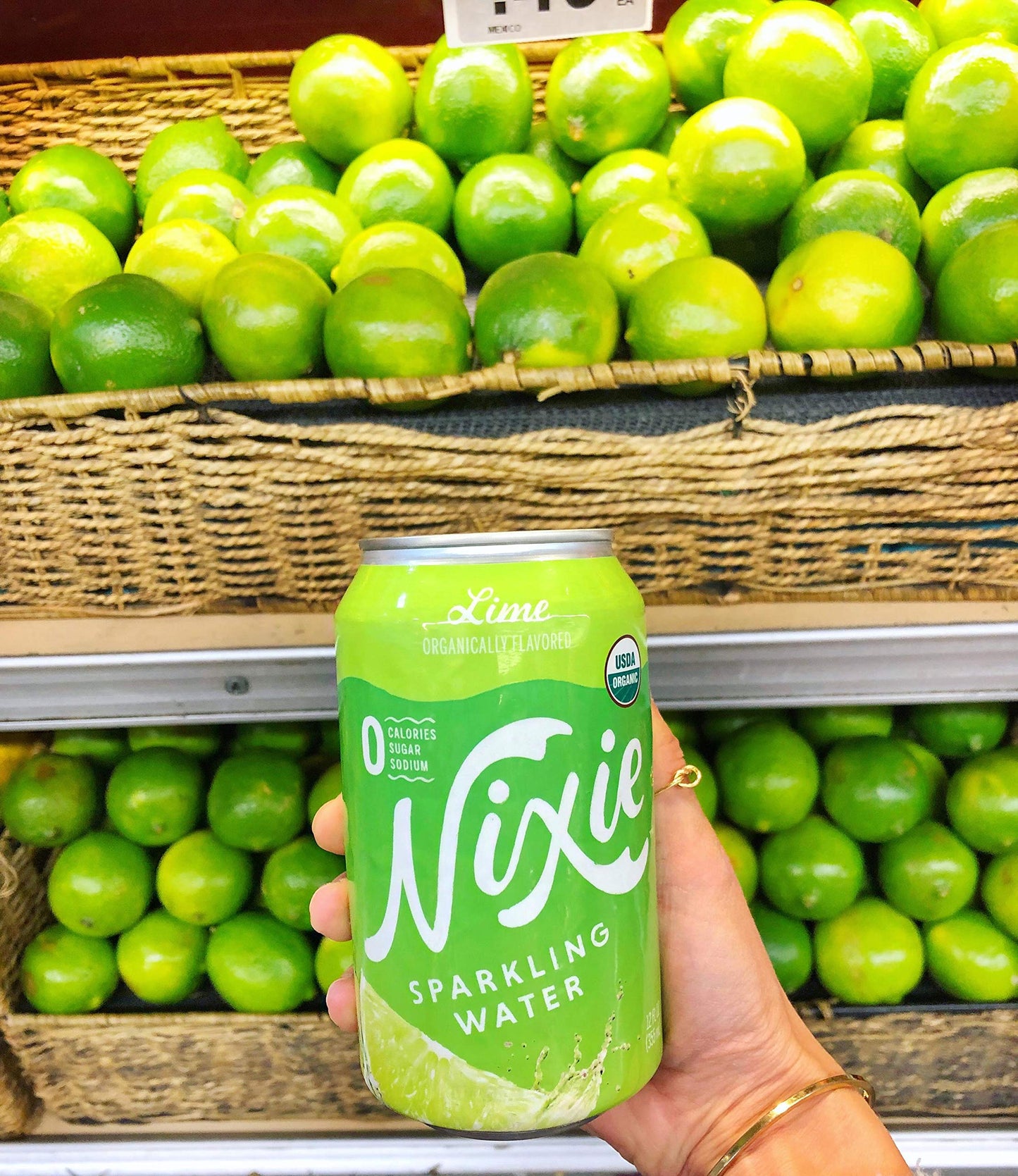Nixie Sparkling Water, Lime | 12 fl oz cans, 24 pack | Organic, Vegan, Non-GMO, Gluten Free, 0 Calories, 0 Sugar, 0 Sodium