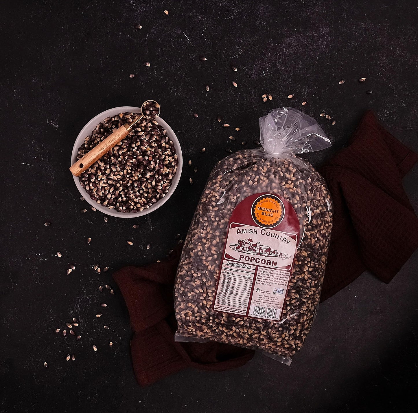 Amish Country Popcorn | 6 Lb Bag | Midnight Blue Popcorn Kernels | Old Fashioned, Non-Gmo And Gluten Free (Midnight Blue - 6 Lb