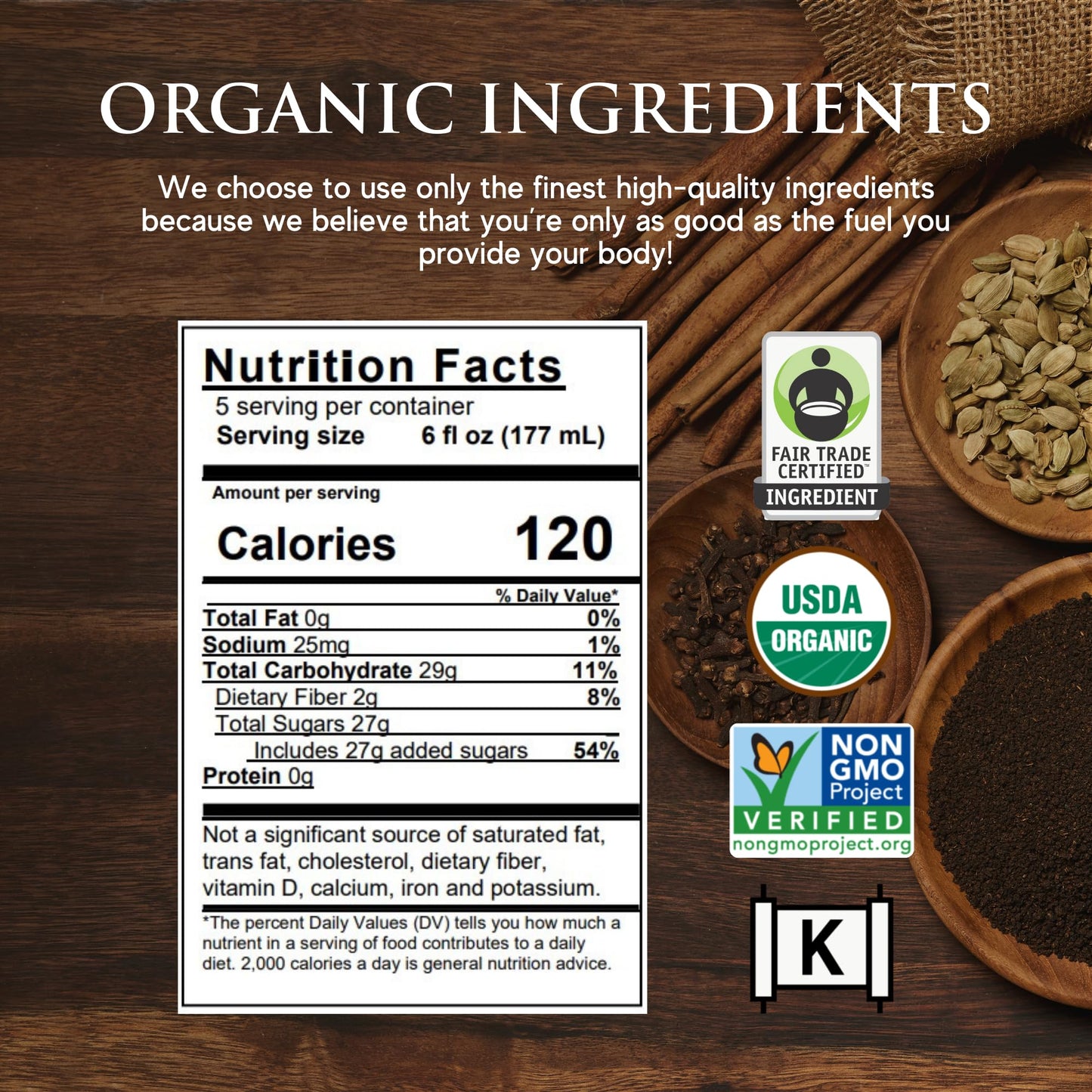 Third Street Chai Organic Dragon Tongue Ginger Chai Concentrate, 32 Fl Oz, Black Tea Latte, Vegan, Gluten Free, Kosher, Non-GMO