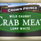 Crown Prince Lump White Crab Meat, 6 Ounce Cans, Pack of 12