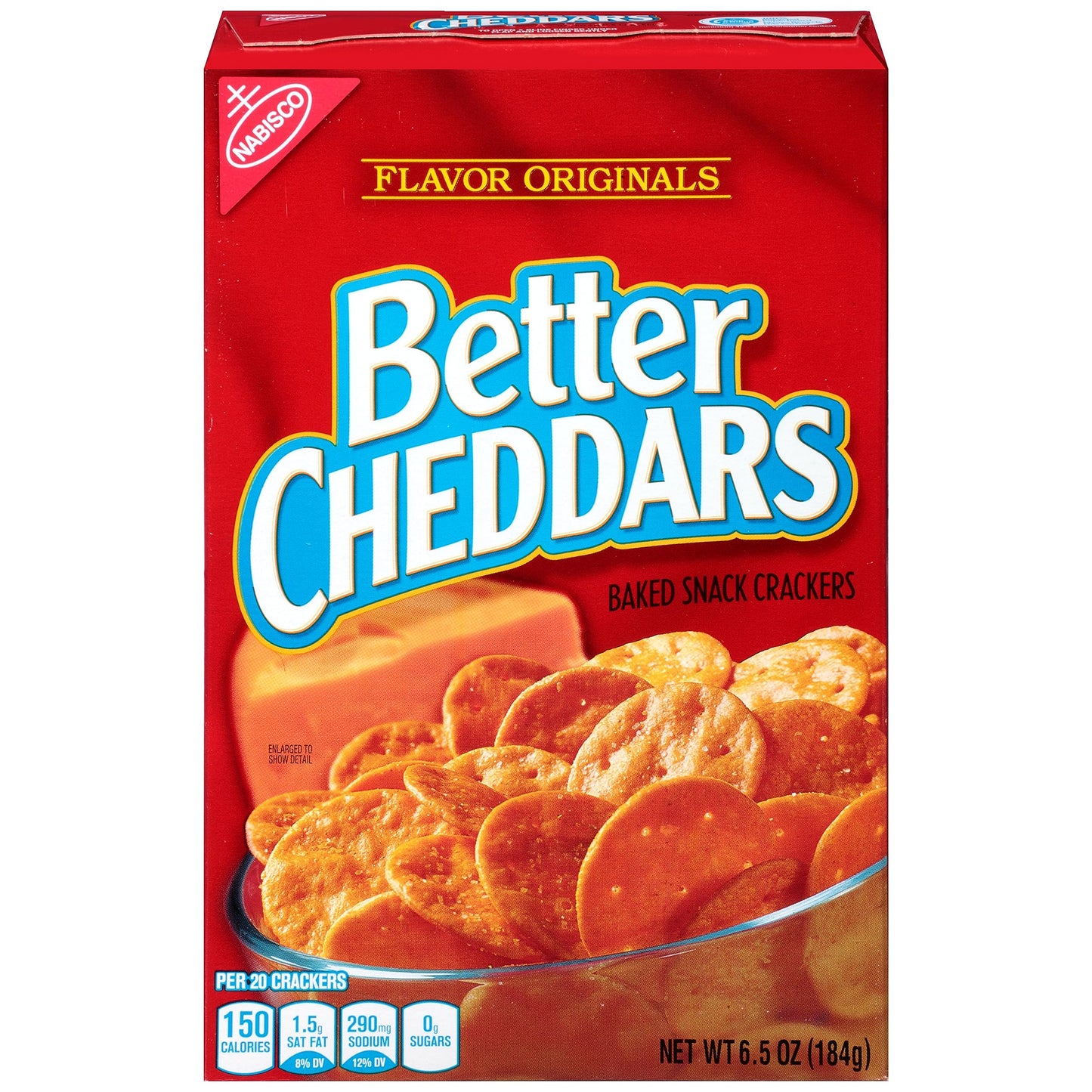 Nabisco Better Cheddars Baked Snack Cheese Crackers, 6.5 Ounce Boxes, Pack of 6 - Delicious Cheese Flavor, Perfect for Snacking