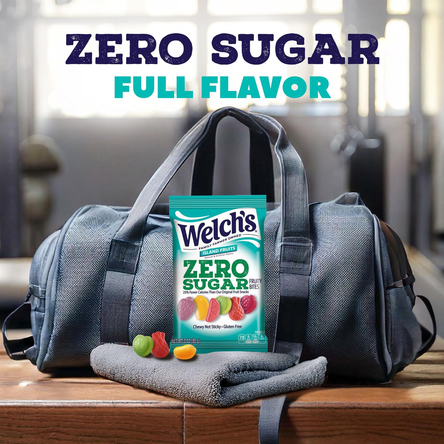 Welchs Zero Sugar Fruity Bites, Island Fruits Snack Box, Gluten Free & Sugar Free Snacks, 3oz Snack Packs (Pack of 6)