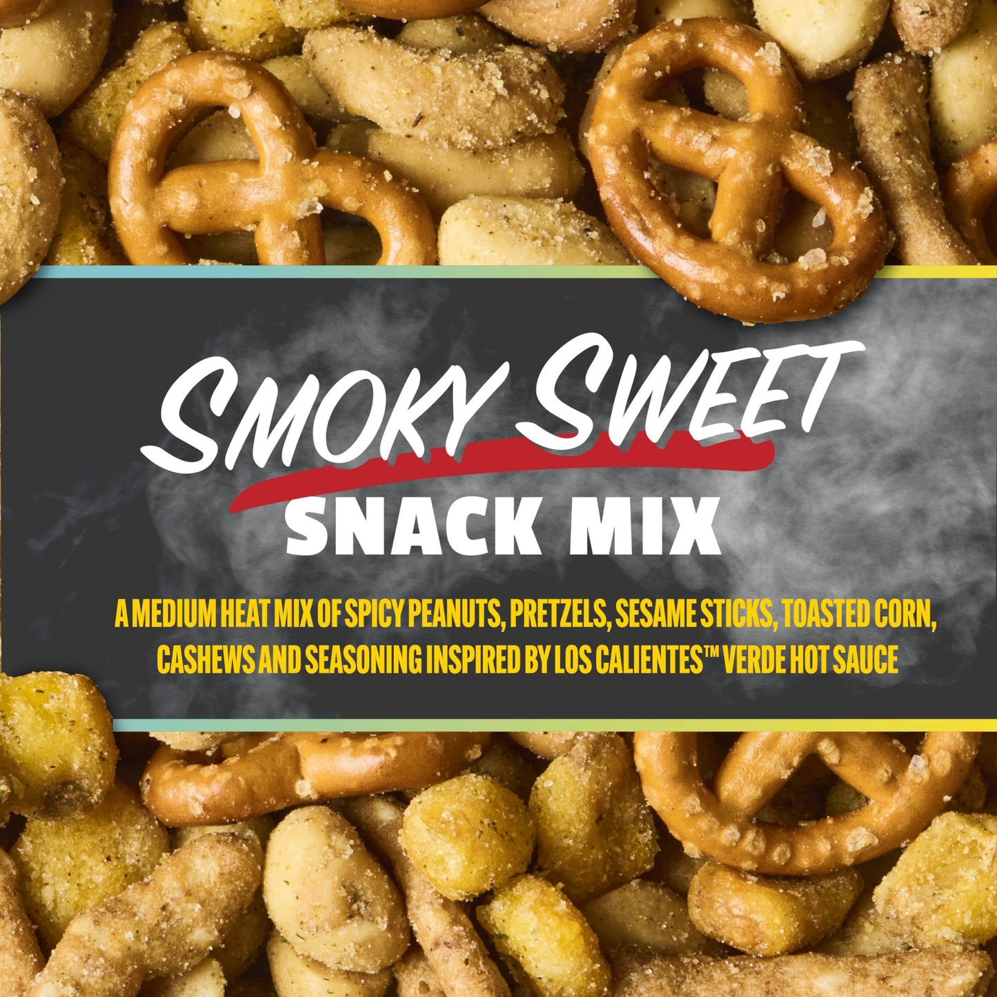 Snak Club Smoky Sweet Snack Mix, Spicy Peanuts, Pretzels, Sesame Sticks, 2 oz Bag (12 Count)