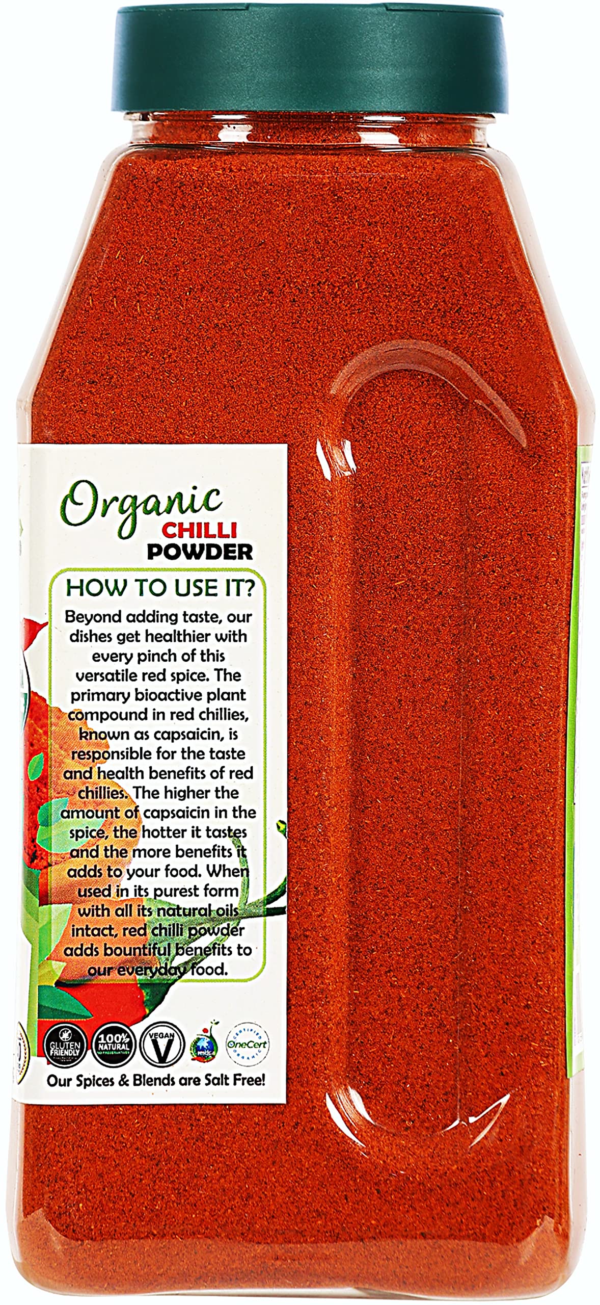 Rani Organic Chilli Powder (Mirchi Ground) 16Oz (1Lb) 454G Pet Jar ~ All Natural | Vegan | Gluten Friendly | Non-Gmo | Indian Or
