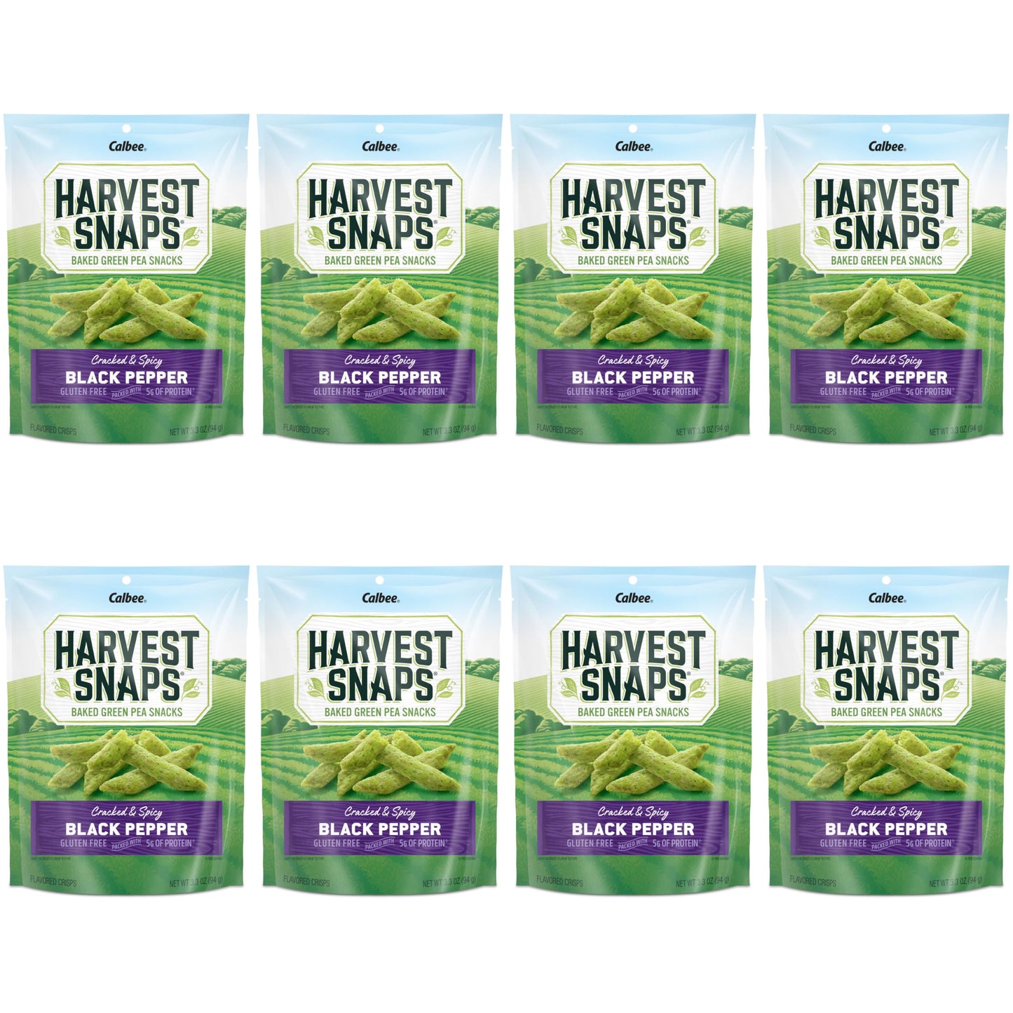 Harvest Snaps Veggie Chips (Black Pepper Snack Crisps) | Powered By Plant Protein, Gluten Free, Non-Gmo Baked Vegetable Crisps |