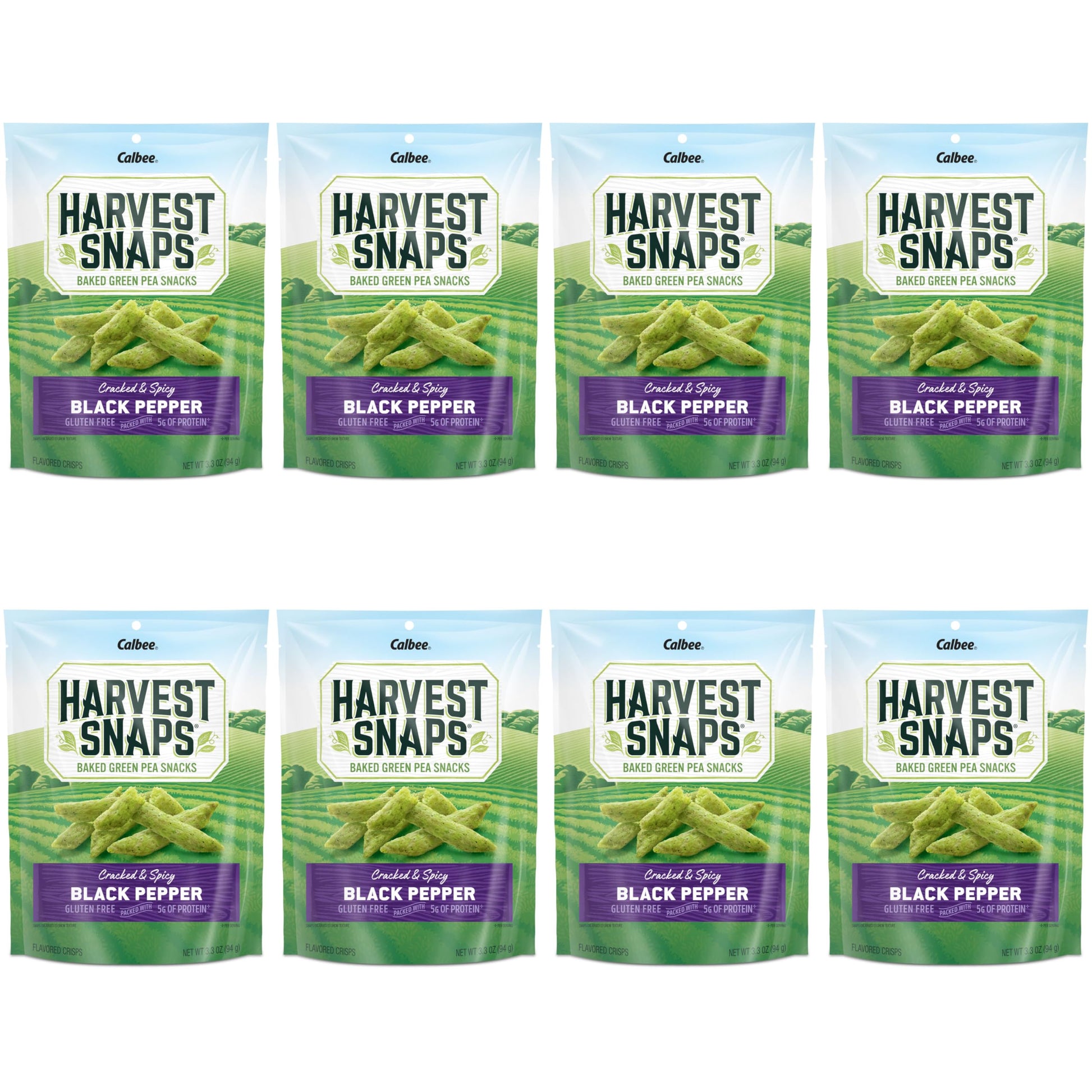 Harvest Snaps Veggie Chips (Black Pepper Snack Crisps) | Powered By Plant Protein, Gluten Free, Non-Gmo Baked Vegetable Crisps |