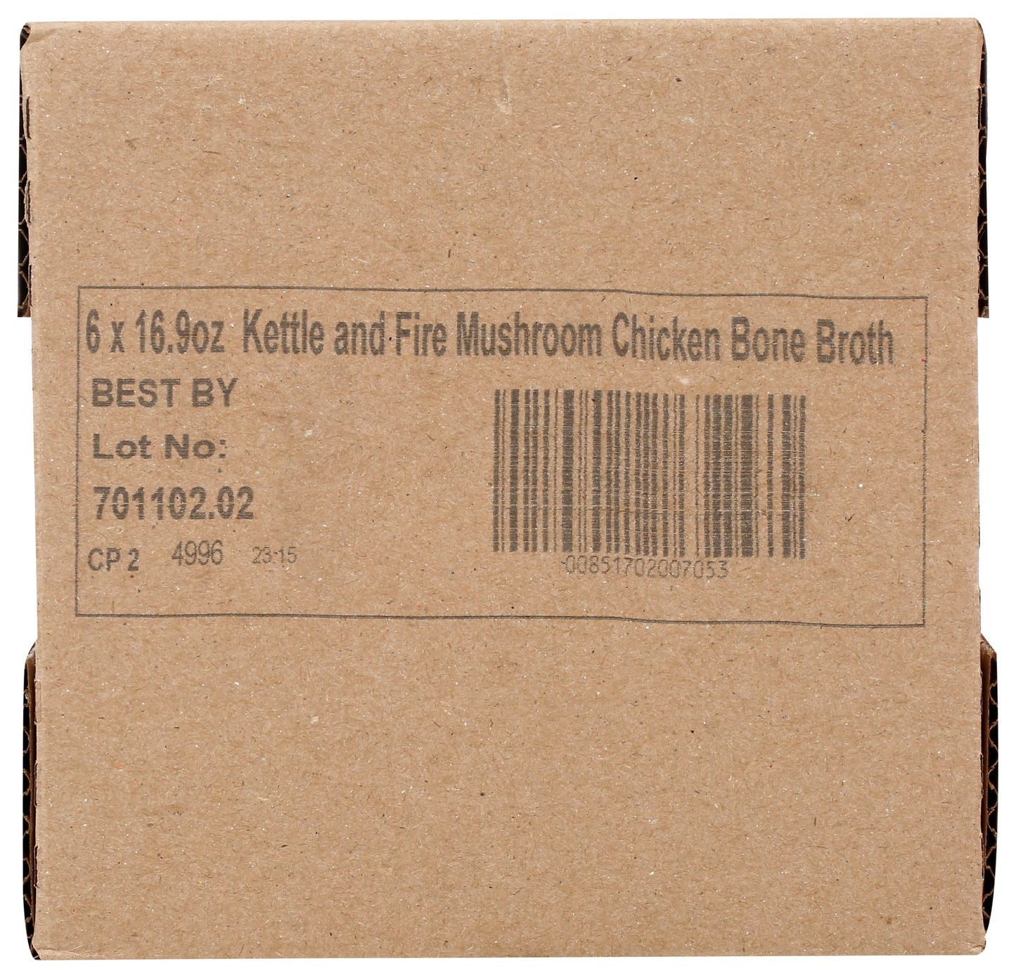 Kettle & Fire Mushroom Chicken Bone Broth, 10G Protein, Whole30, Gluten Free, 16.9 Oz (Pack Of 6)