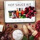 enhanced Hot Sauce Making Kit  5 Varieties of Peppers  Jalapeno Habanero  Gourmet Spice Blend  4 Bottles  Fun Labels  Make your own hot sauce  DIY Gift for Dad (enhanced Kit)