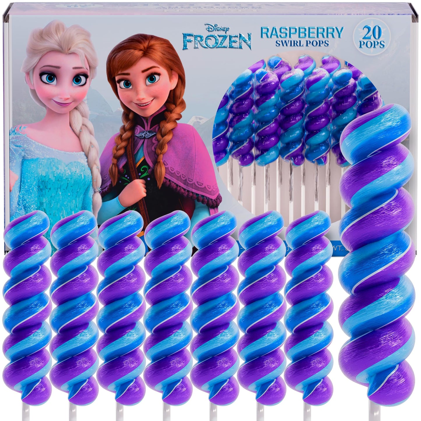 Disney Frozen Swirl Lollipops 20pk- Frozen Candy For Disney Frozen Party Favors & Frozen Party Decorations - Elsa And Anna Froze