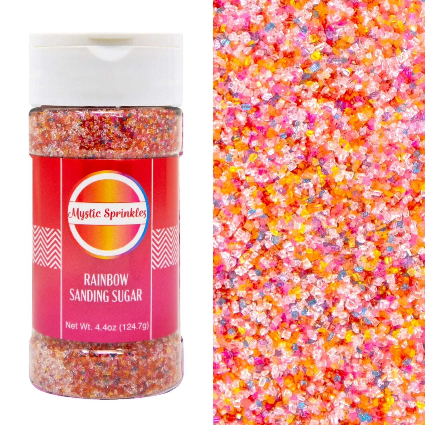Mystic Sprinkles Sanding Sugar 4Oz Bottles (Rainbow Sanding Sugar 4.4Oz)