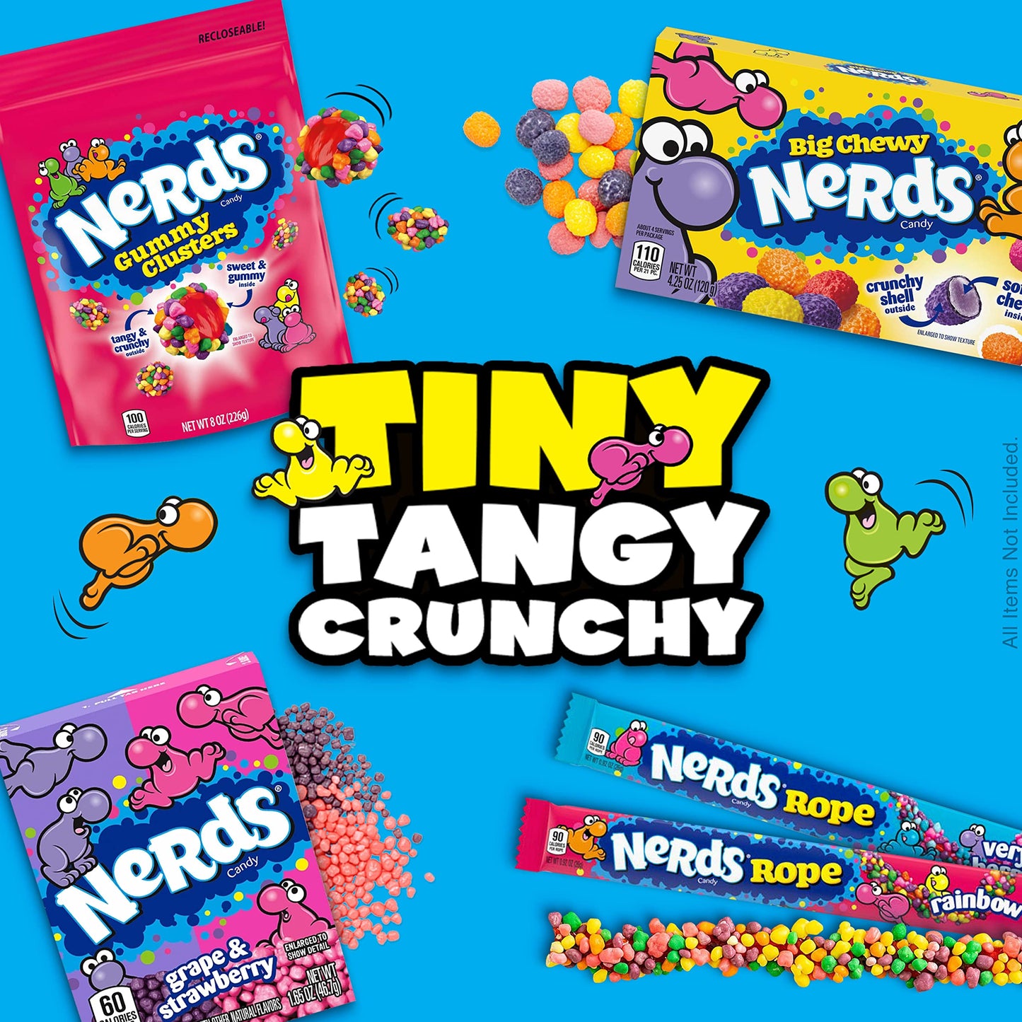 Nerds Gummy Clusters, Summer Candy, Rainbow, Resealable 8 Ounce Bag (Pack of 6)