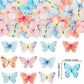 Gyufise 56Pcs Butterfly Edible Cupcake Toppers - Edible Cake Decorations For Butterfly Theme Baby Shower & Kids Birthday Party