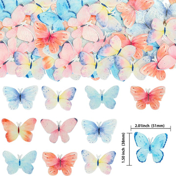 Gyufise 56Pcs Butterfly Edible Cupcake Toppers - Edible Cake Decorations For Butterfly Theme Baby Shower & Kids Birthday Party