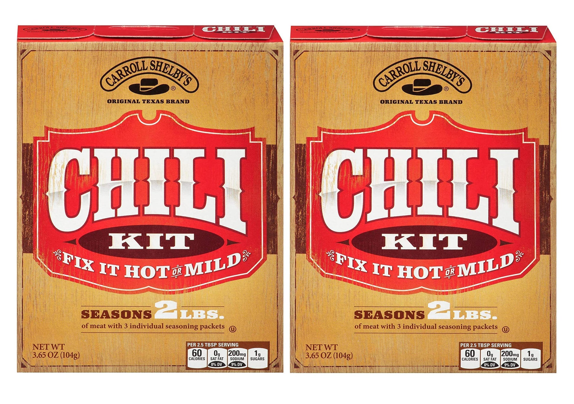 Carroll Shelby Texas Chili Kit 3.65 OZ (Pack of 2) Package May Vary