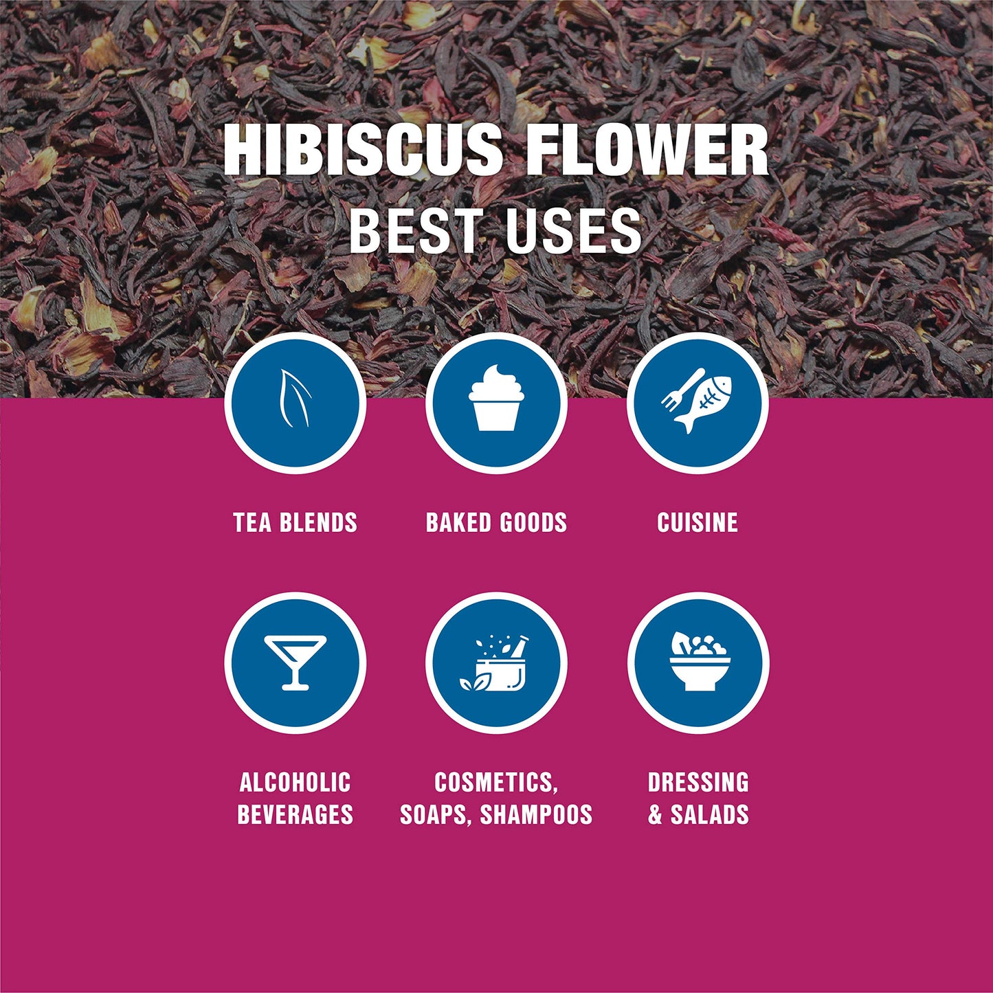 Tiesta Tea - Dried Hibiscus | Cut & Sifted Hibiscus Flower | Premium Loose Leaf Tea Blend | Non-Caffeinated Tea | Make Hot Or Ic