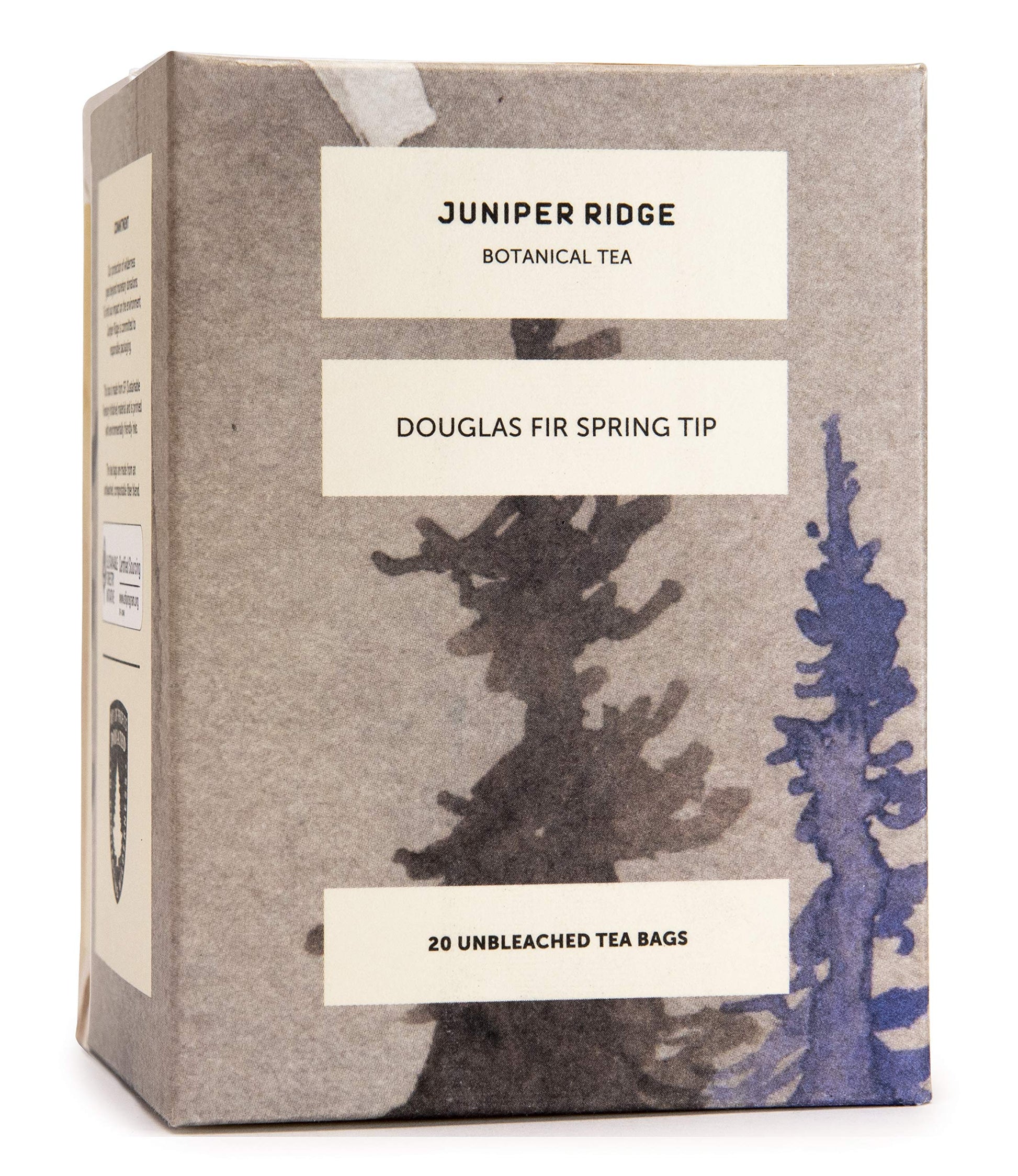 JUNIPER RIDGE Douglas Fir Botanical Tea - Citrus Zest & Honeysuckle - 20 Unbleached Teabags - Vegan, Caffeine Free, Gluten Free