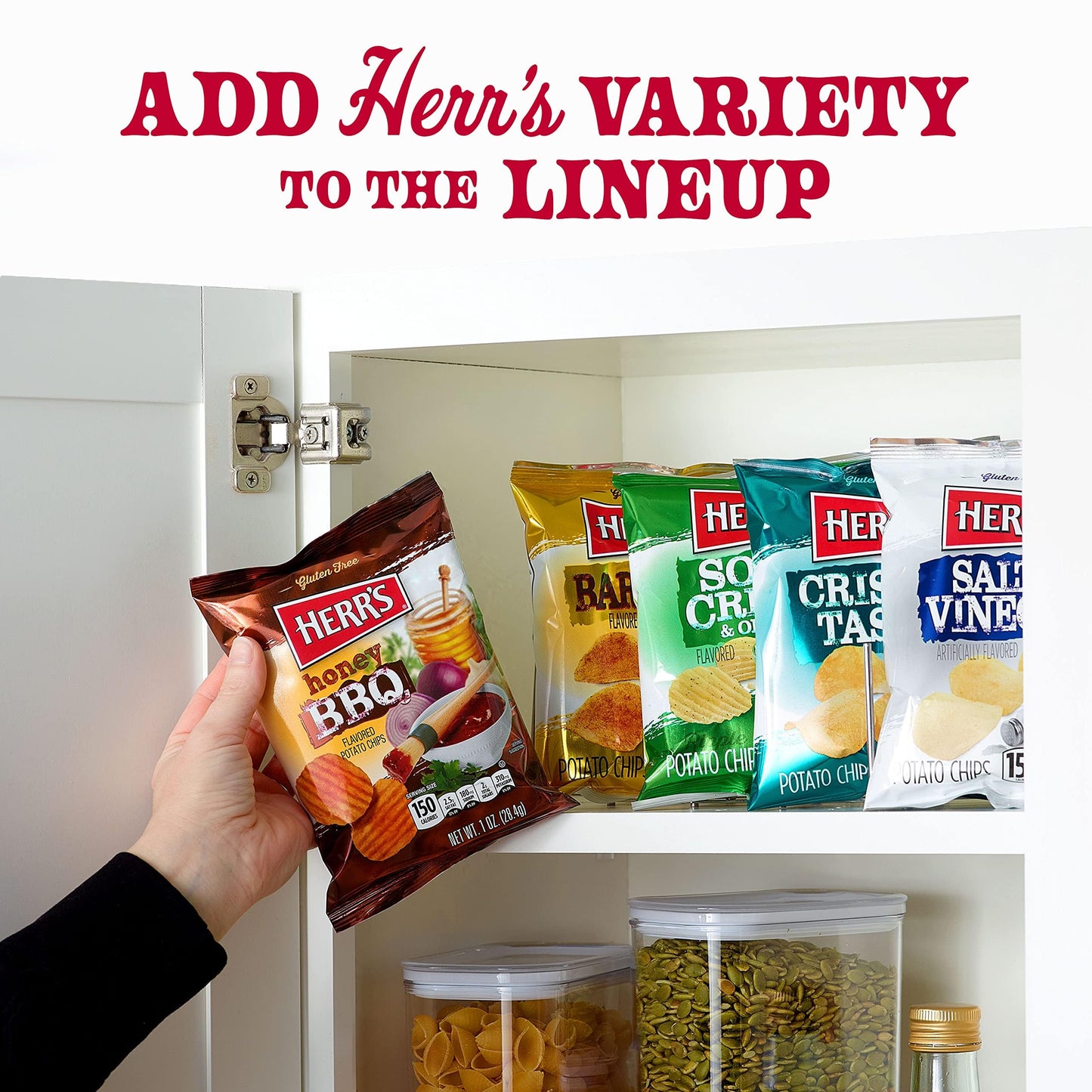 Herrs Potato Chips, Variety Pack, Gluten Free Snacks, 1Oz Bag (36 Count)