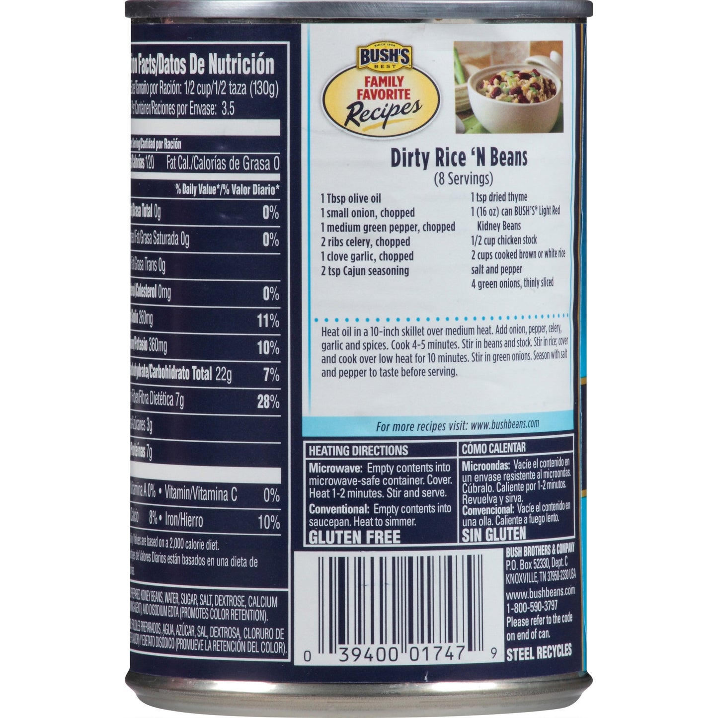 Bush'S Best 16 Oz Light Red Kidney Beans, Canned Beans, Kidney Beans Canned, Source Of Plant Based Protein And Fiber, Low Fat, G