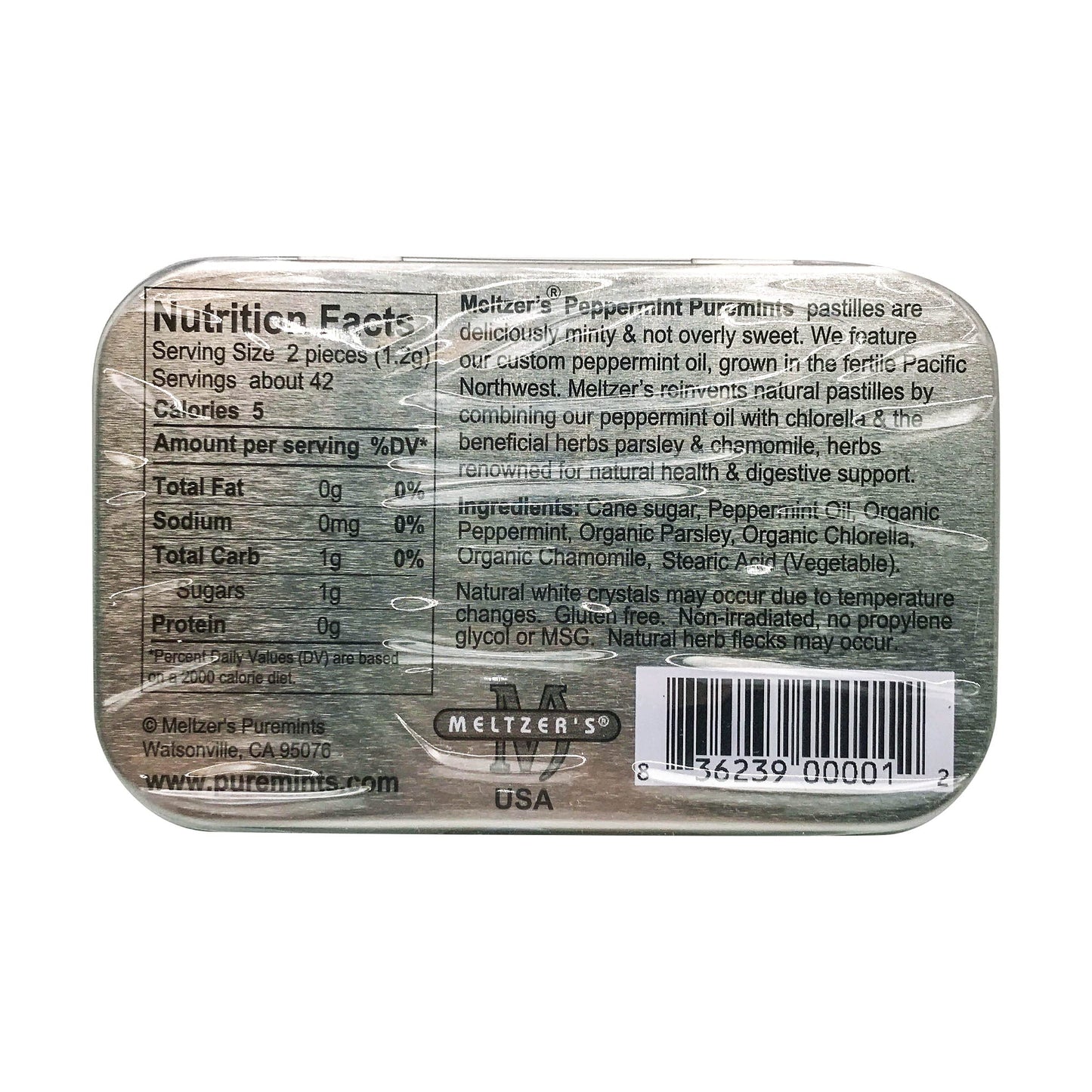 Meltzer'S Peppermint Puremints, 1.76 Oz