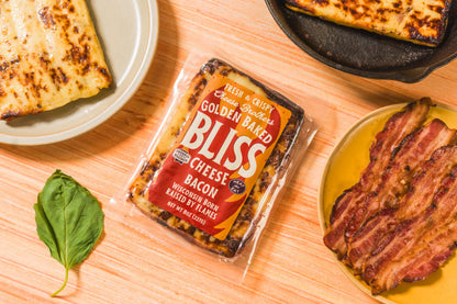 Cheese Bros. Bacon Baked Bliss Cheese | Made in Wisconsin | Heat & Eat | Fresh & Crispy | 4 Pack