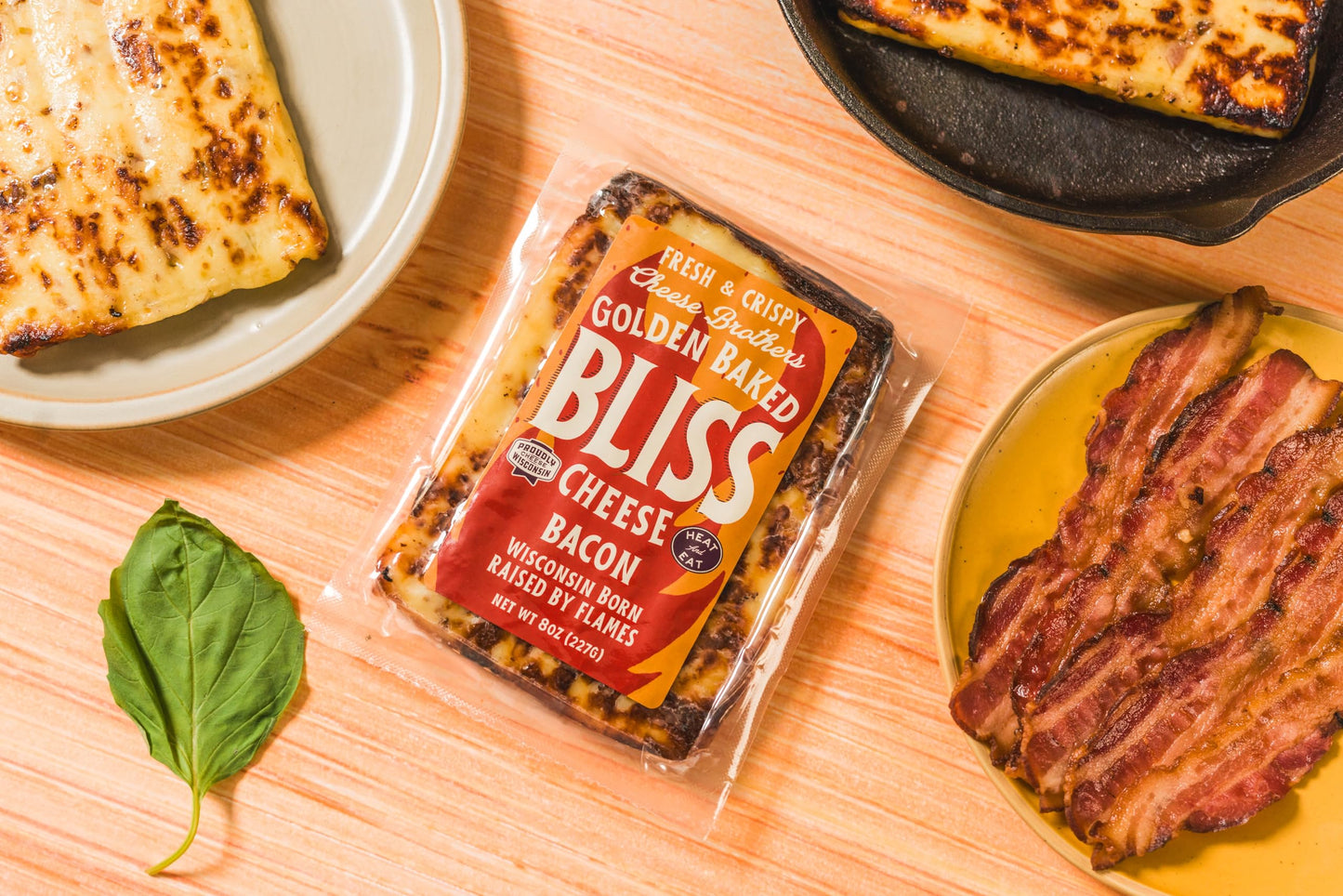 CHEESE BROTHERS INC Golden Baked Bliss Cheese | Bacon Flavor | 7 Pack