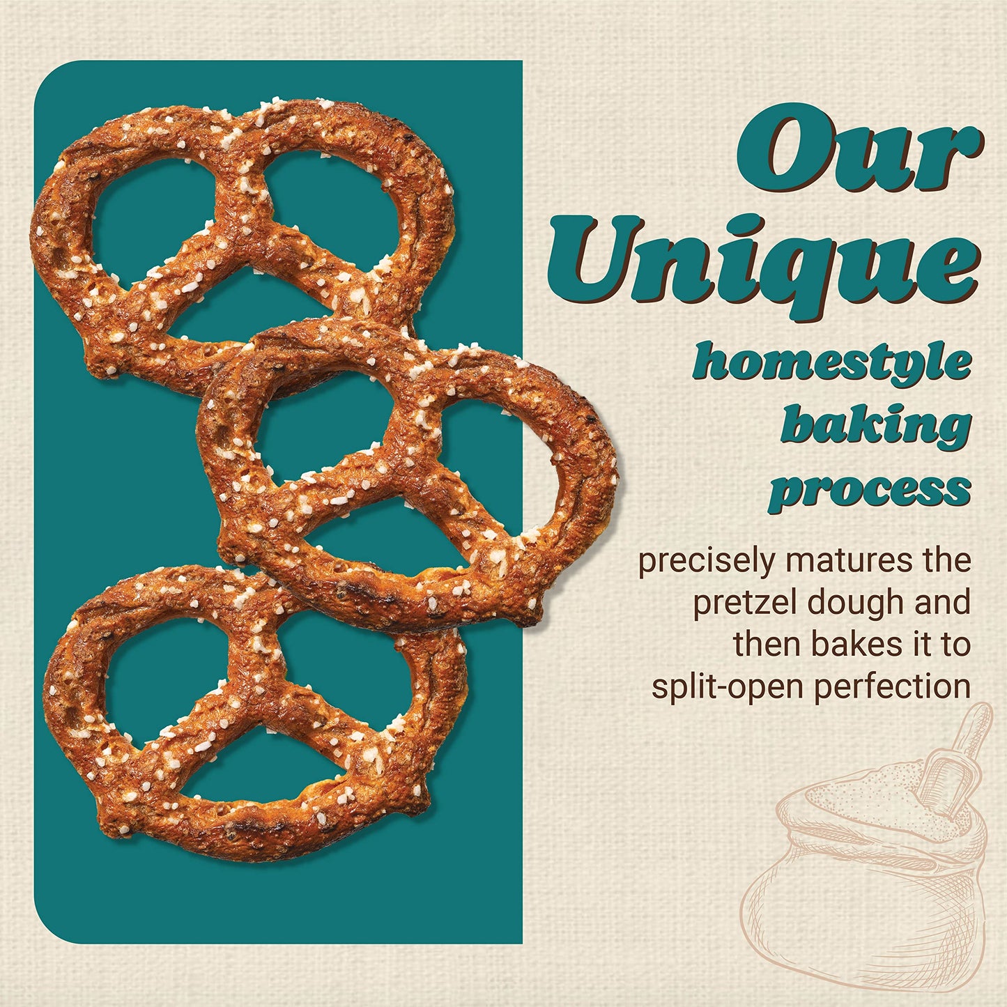 Unique Snacks Multi-Grain Splits Pretzel, Vegan Snack, OU Kosher, 2.12 Oz. Bag, Pack of 12