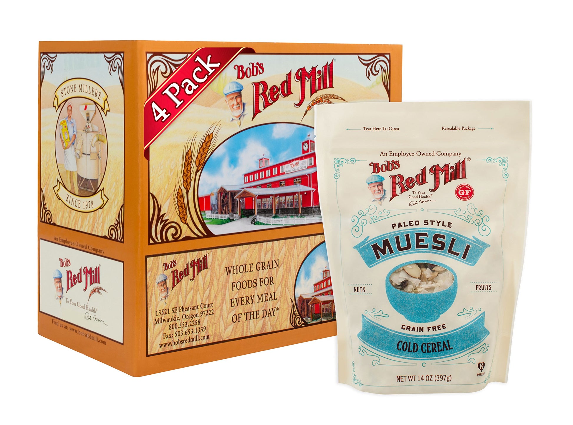 Bobs Red Mill Paleo Muesli, 14oz (Pack of 4) - Non GMO, Gluten Free, Vegan, Paleo Friendly, Kosher