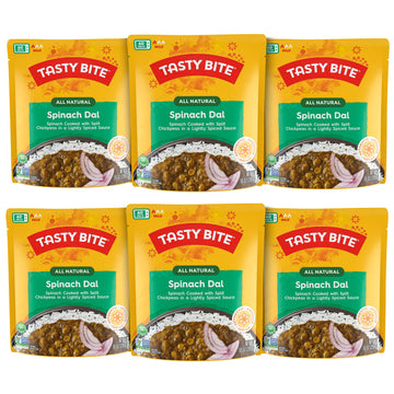 Tasty Bite Spinach Dal, Ready To Eat, 10 Ounce, Pack Of 6, Microwavable With Spinach & Lightly Spiced Sauce, Vegan