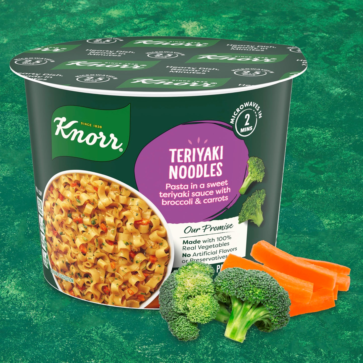 Knorr Pasta Cup Teriyaki Noodles 8 Ct For A Quick And Easy Meal, Made With 100% Real Vegetables & No Artificial Flavors Or Preservatives, 2.6 Oz