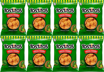 Tostitos Salsa Verde Value Pack Bundled by SUPERDEALS | 74.4 grams/2.625 Oz Bag | Salsa Verde | Pack of 8 with mystery gift. Ori