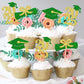 ZHUOWEISM 24 PCS Graduation Cupcake Toppers Glitter Diploma Grad Cap Decorations Gold Green