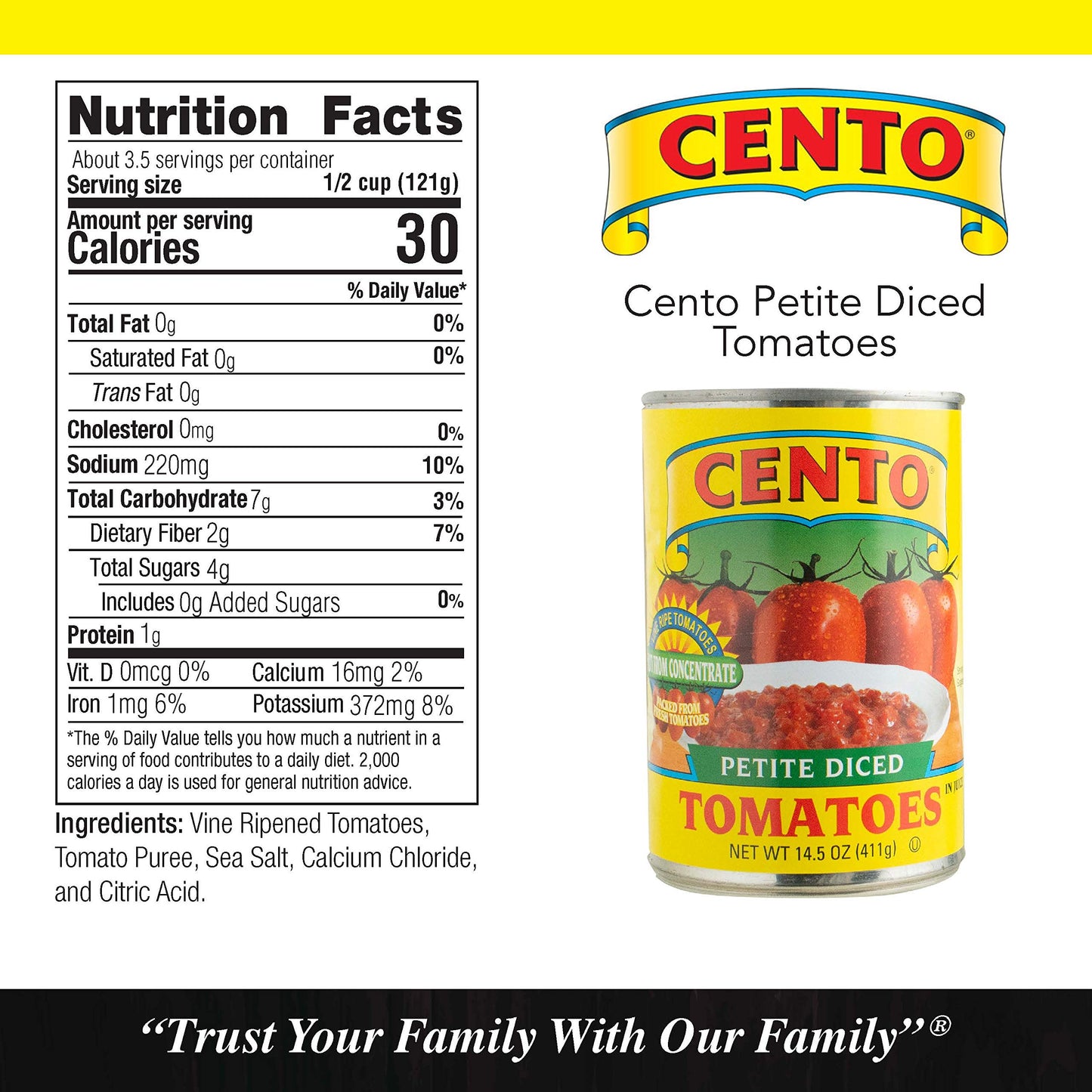 Cento Petite Diced Tomatoes, 14.5 oz Cans, Pack of 12