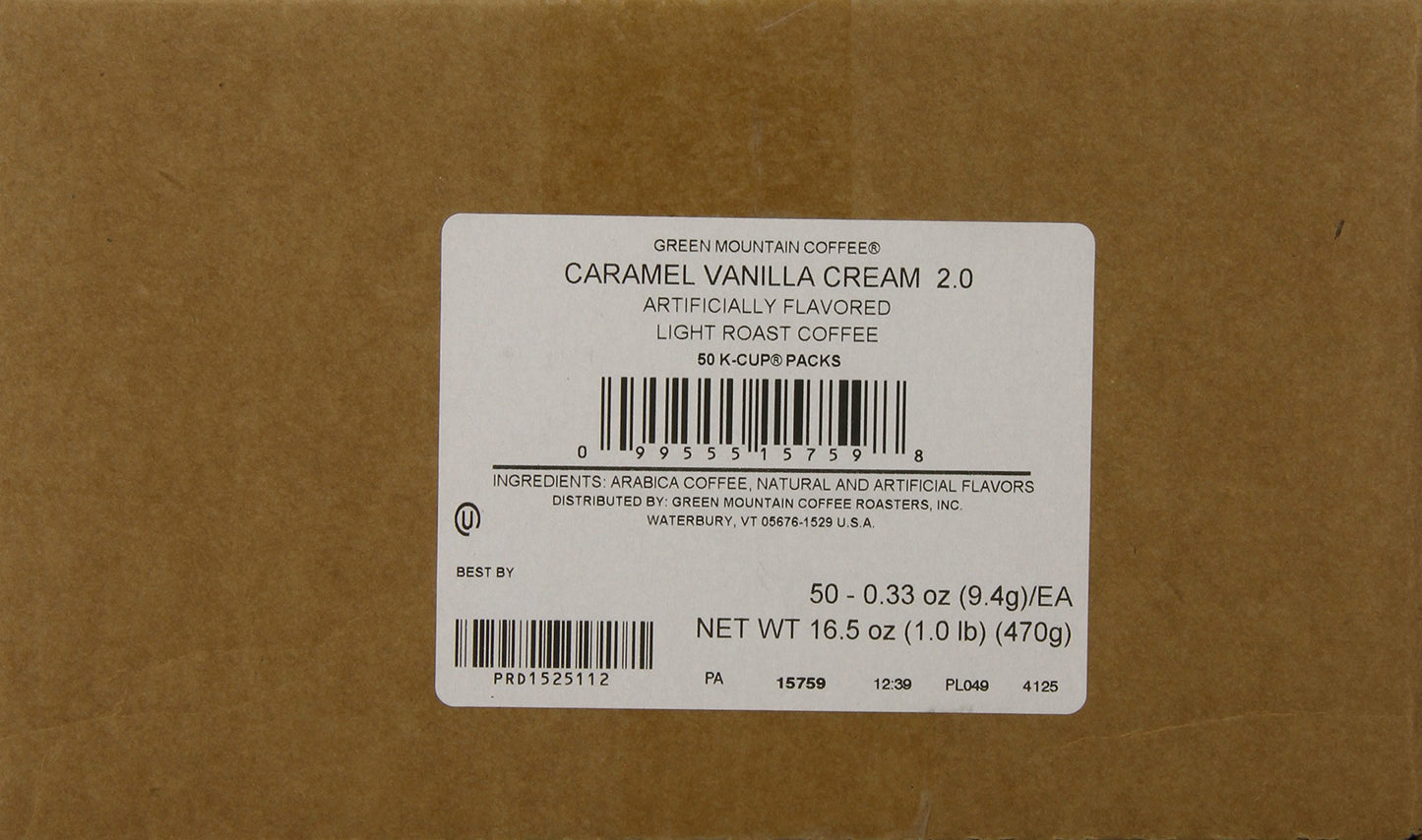 Keurig, Green Mountain Coffee, Caramel Vanilla Cream, K-Cup Counts, 50 Count