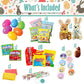 Easter Snack Green Tin Basket (60 Count) Filled With Candy With Bunny, Great Package For Family, Friends, Kids, Boys And Girls