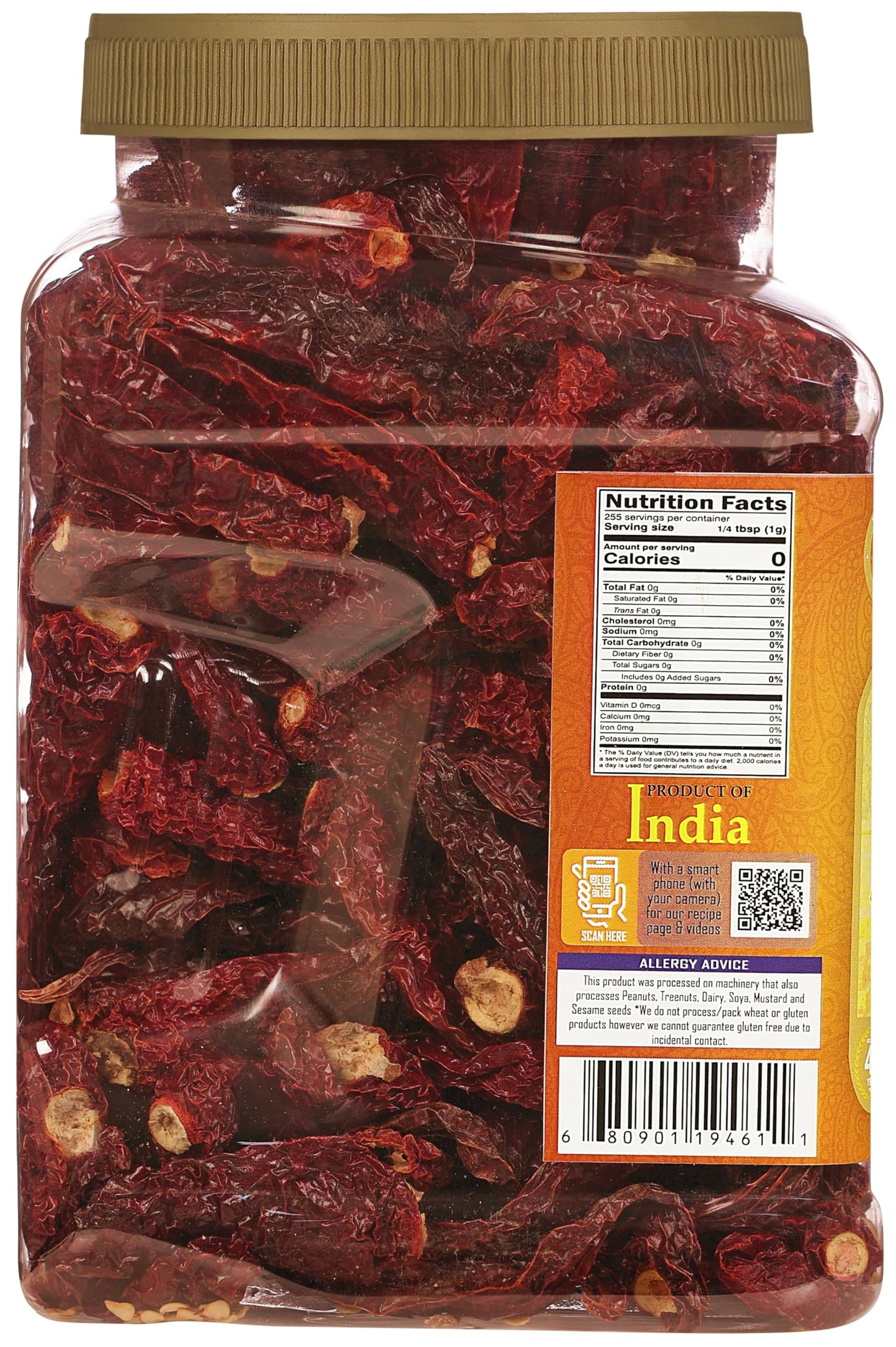 Rani Kashmiri Chilli Whole (Deggi Mirch, Low Heat) 9Oz (255G) Pet Jar ~ Natural | Salt-Free | Vegan | No Colors | Gluten Friendly | Non-Gmo | Kosher | Indian Origin